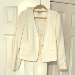 White cropped blazer